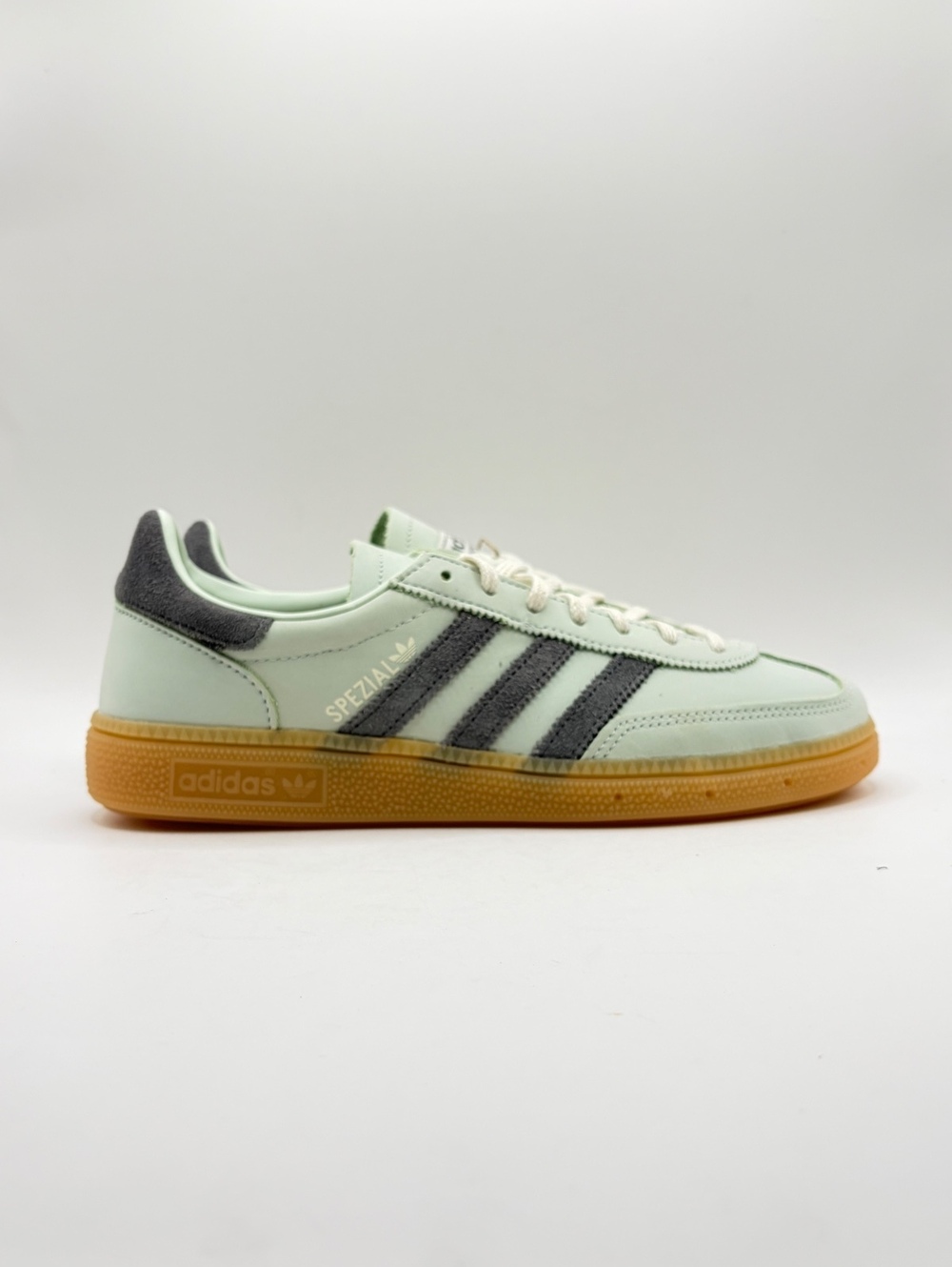 adidas Handball Spezial in Linen Green, Grey Four and Off White, size 7 New